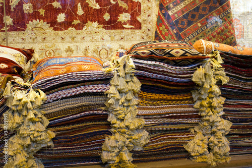 Woolen pillows with decoration