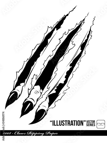 Illustration #008 - Claws Ripping Paper photo