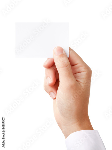 Hand and blank card