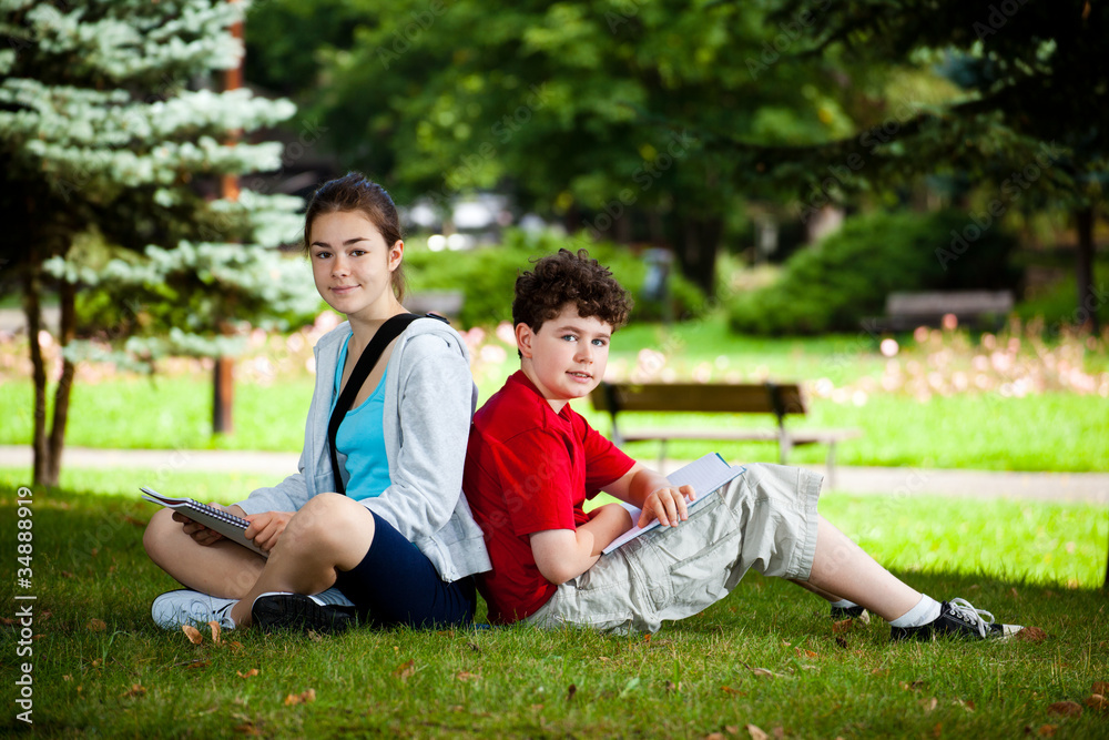 Fototapeta premium Students outdoor
