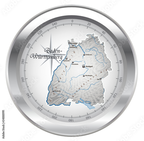 Kompass Baden Württemberg chrom in SVG