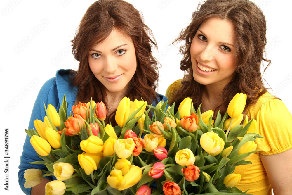 Fototapeta kobiety z kwiatami
