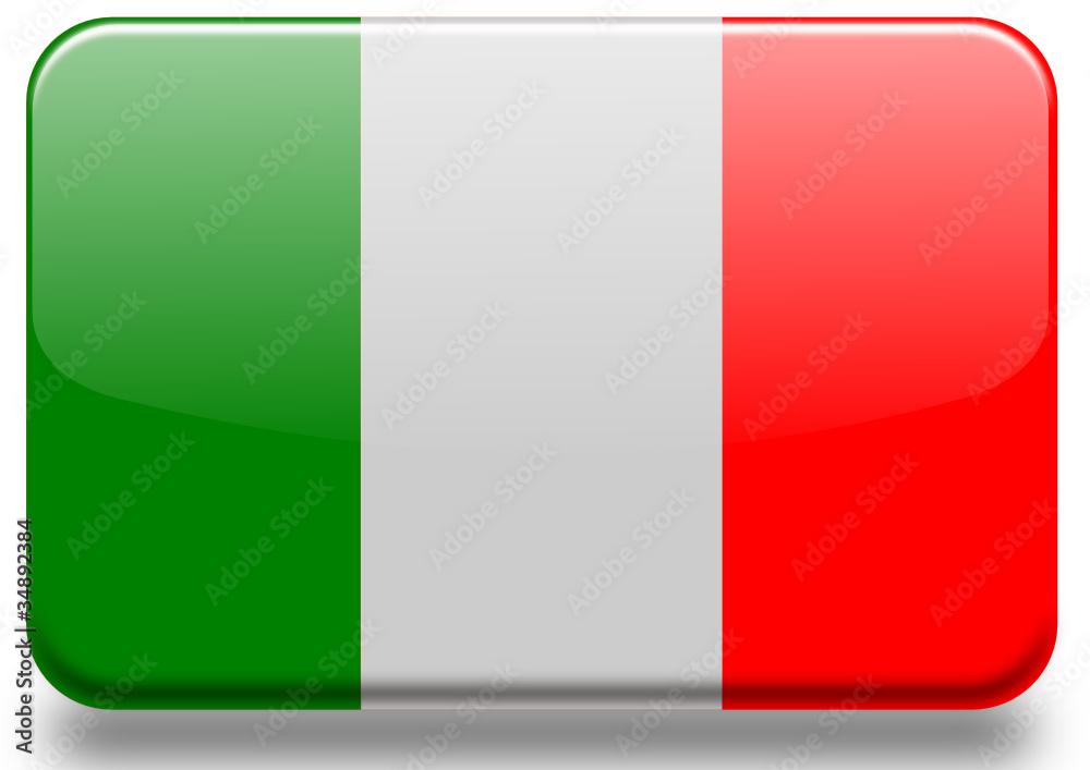 Bandiera Italiana con effetto lucido