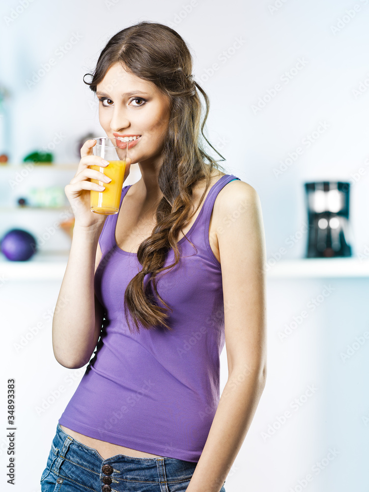 Girl drinking juice Girl drinking juice