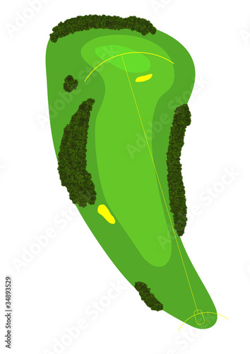 Картината върху платно golf course hole with blank distance markers