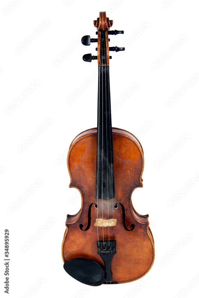 Obraz premium Old violin, isolated on a white background