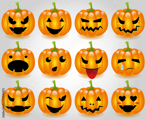Halloween pumpkins smileys