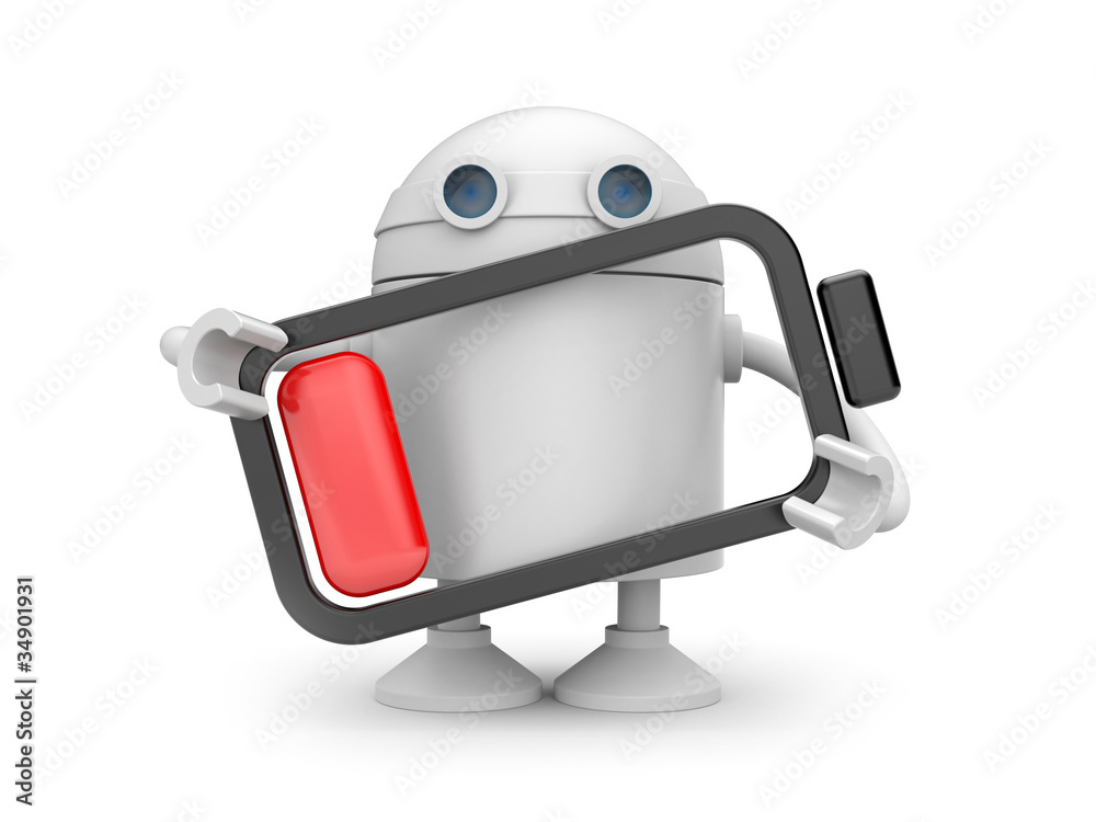 Robot with empty battery Robot with empty battery