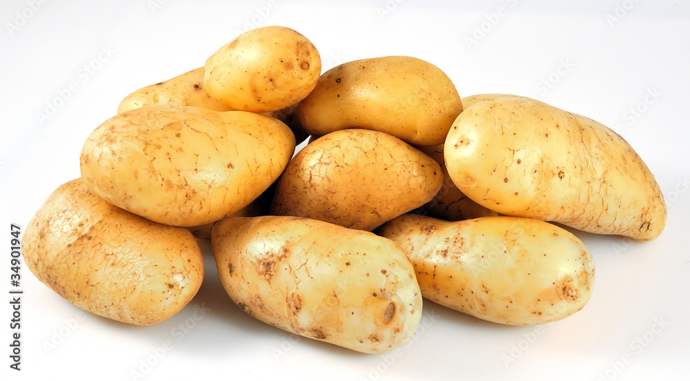 Potatoes on white background. Potatoes on white background.