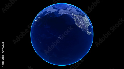 3d Earth Animation. High quality textures. loop alpha matte