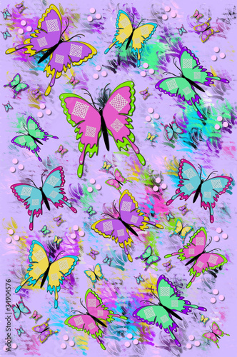 Abstract Flutterflies lilac bigWFT