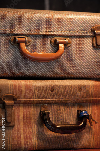 Retro pair of suitcases