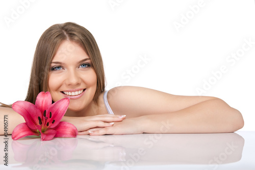 spa girl with flower