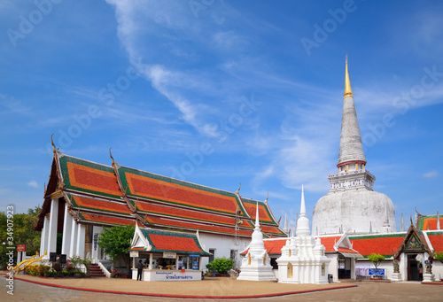 Bild auf Leinwand Ancient Pagoda in Wat Mahathat temple, Nakhon Si Thammarat ,Sout