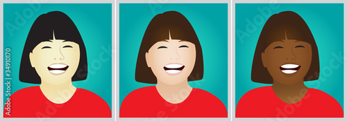 Laughing girls clipart