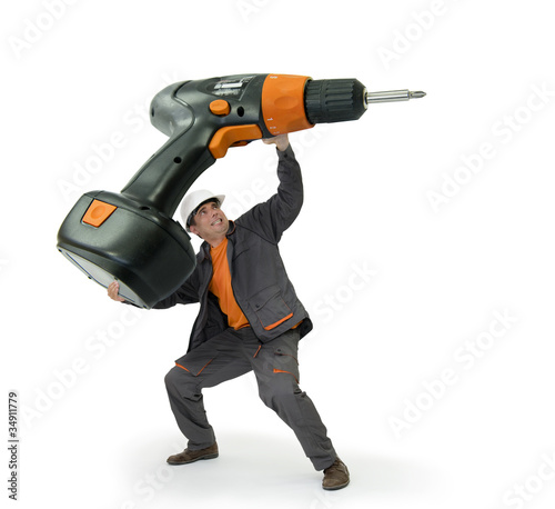 Bricolage - les outils adaptés - la visseuse géante photo