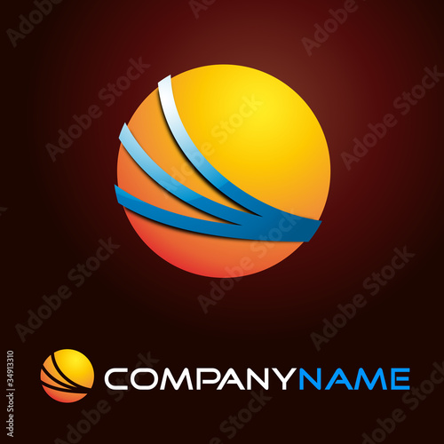 Logo the sun on the waves of the sea # Vector