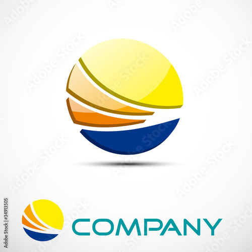 Logo the sun on the waves of the sea # Vector