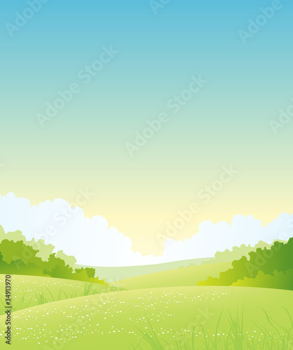 Summer Or Spring Nature Landscape