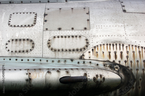 Close-up of rusty surface of aircraft