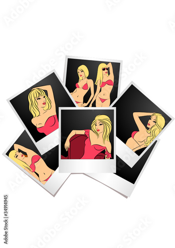 Beautiful sexy girls in photo frames.