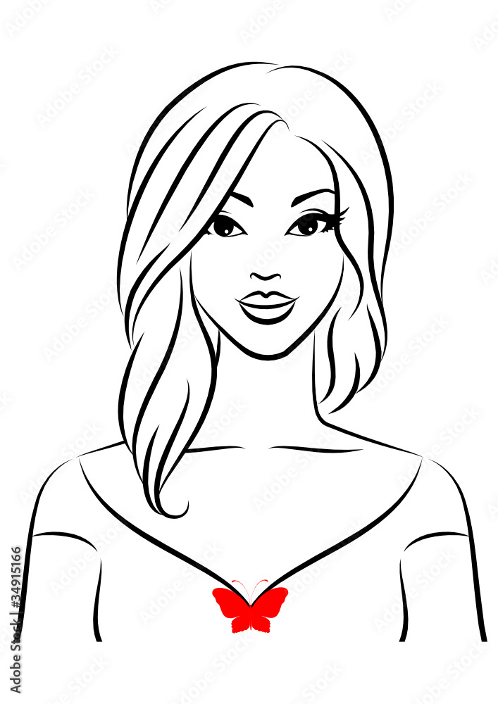 Silhouette of beautiful sexy woman with butterfly. Silhouette of beautiful sexy woman with butterfly.