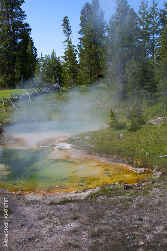 Geothermal pool in Yellowstone National Park,Wyoming USA