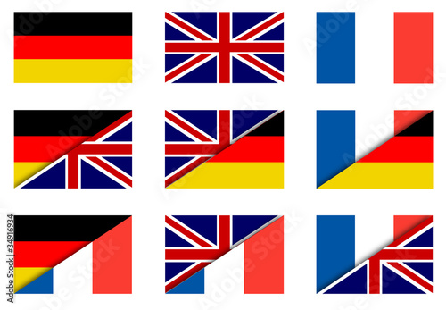 Flagge – Deutschland, Frankreich, England