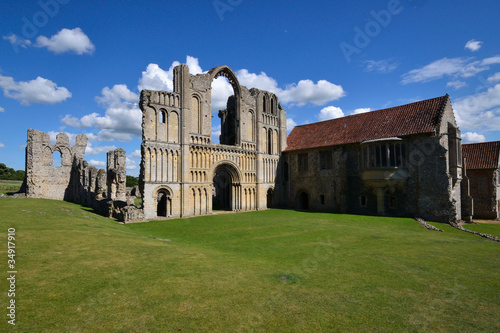 Castle Acre Priory - West Door & Abbott's House photo