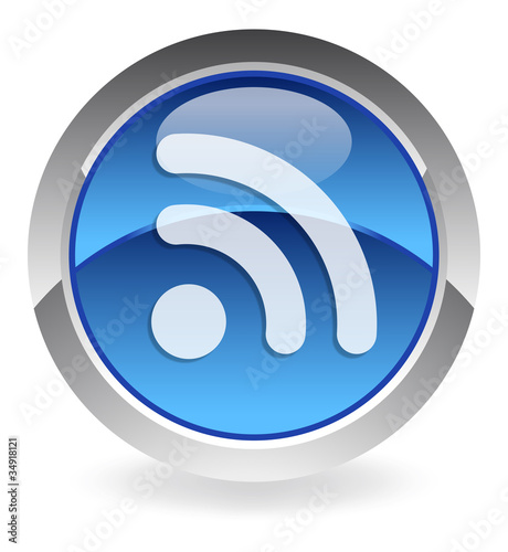 blue vector button "feed"