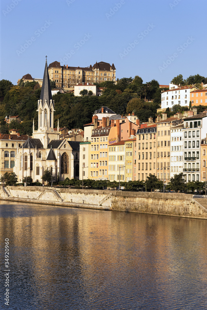 part of the city of Lyon with the Church of St. George