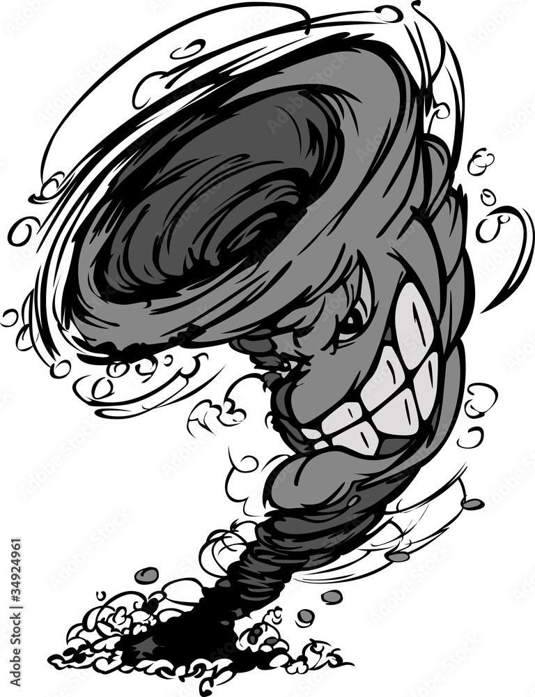 Storm Tornado Mascot Vector Cartoon Image Stock Vector | Adobe Stock