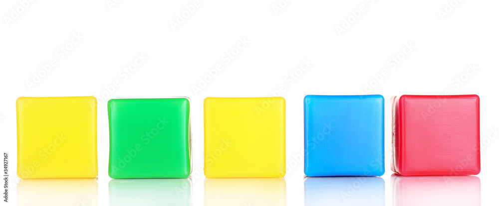 bright blocks isolated on white