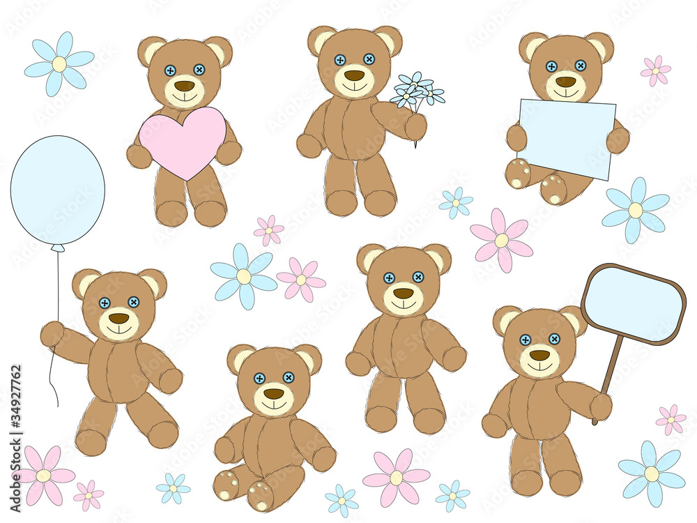 Set of cute bears Set of cute bears