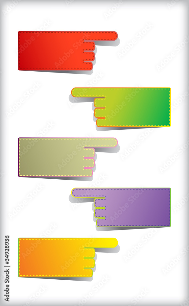 Set of colorful blank stickers.