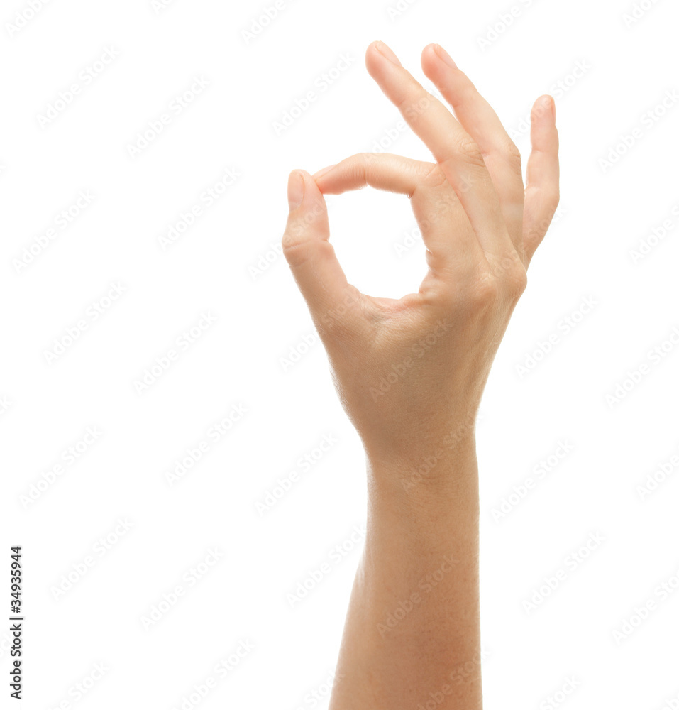 Ok ! Hand sign isolated on white background Ok ! Hand sign isolated on white background