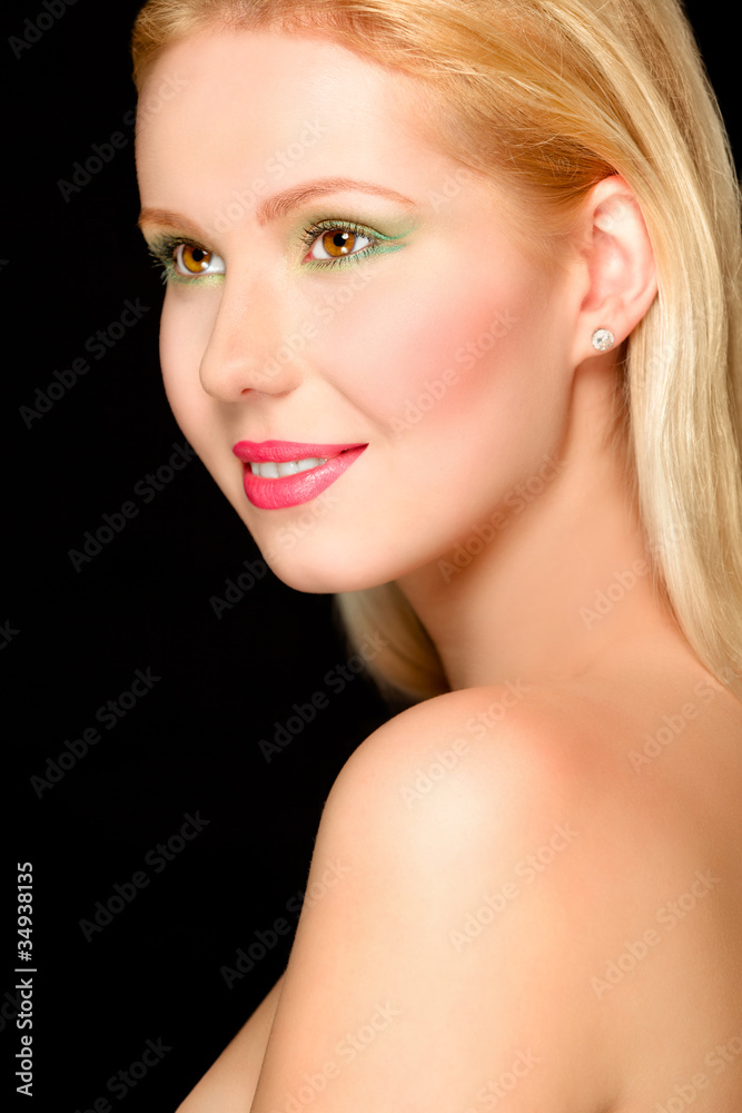 Portrait of smiling blond hair girl. Retouched Portrait of smiling blond hair girl. Retouched