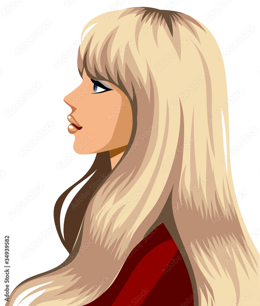 side view of woman smiling side view of woman smiling