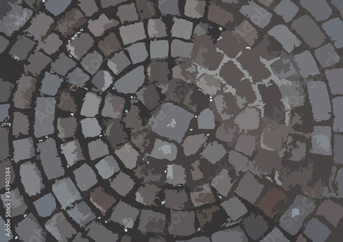 A circular square stones tiles background.