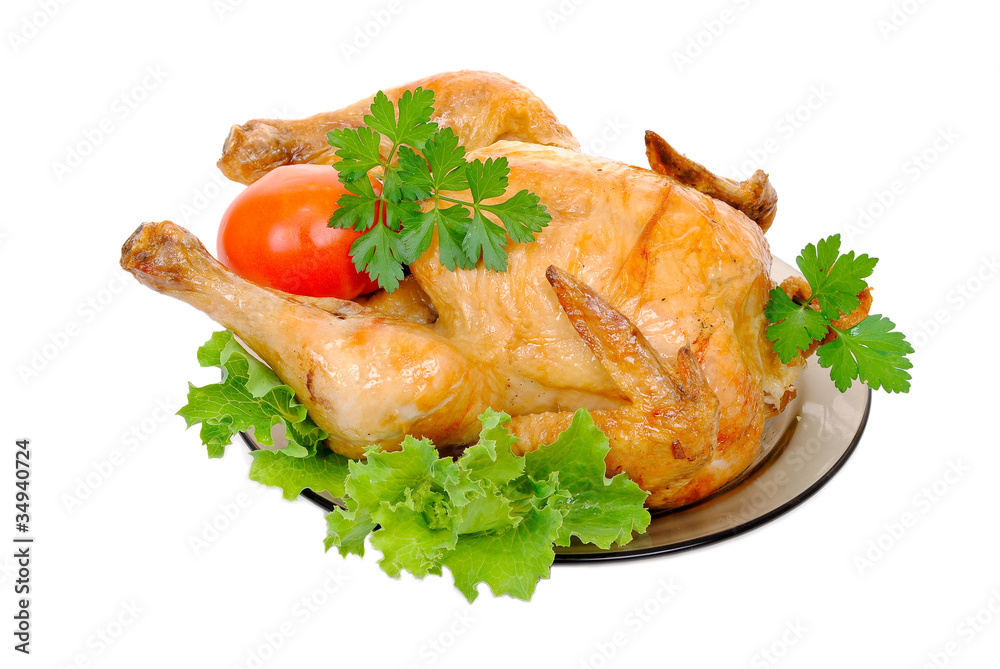 Grilled chicken with fresh vegetables
