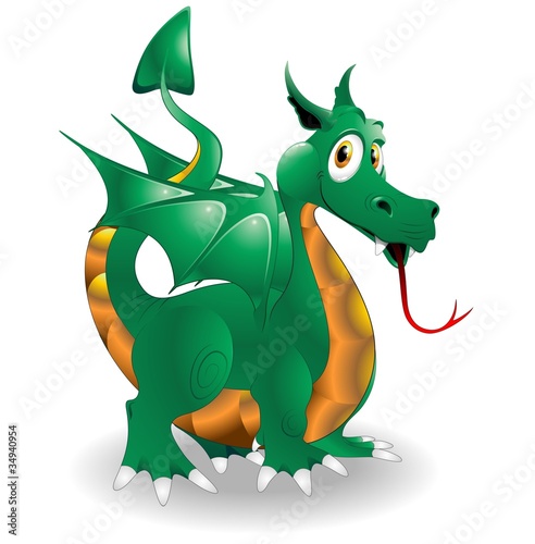 Drago Cucciolo Cartoon-Baby Dragon-Vector #34940954
