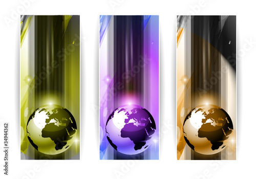 Hi Tech 3d Earth Banners