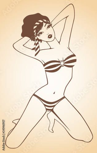 Silhouette of beautiful sexy woman