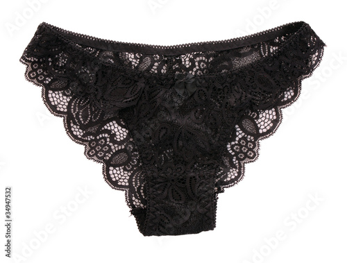 Woman's lacy  panties  on white background