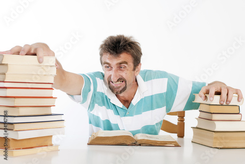 Man with his books