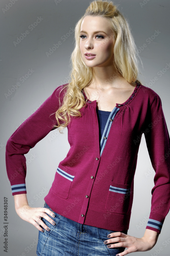 fashionable woman posing in light background fashionable woman posing in light background