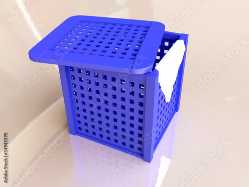 Plastic Laundry Basket in 3D