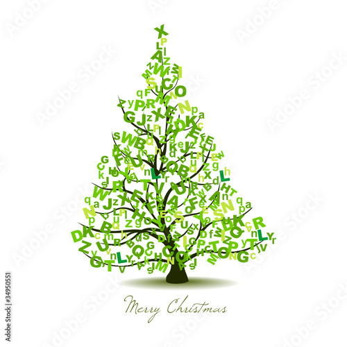 ARBOL DE NAVIDAD  DECORATIVO CON LETRAS