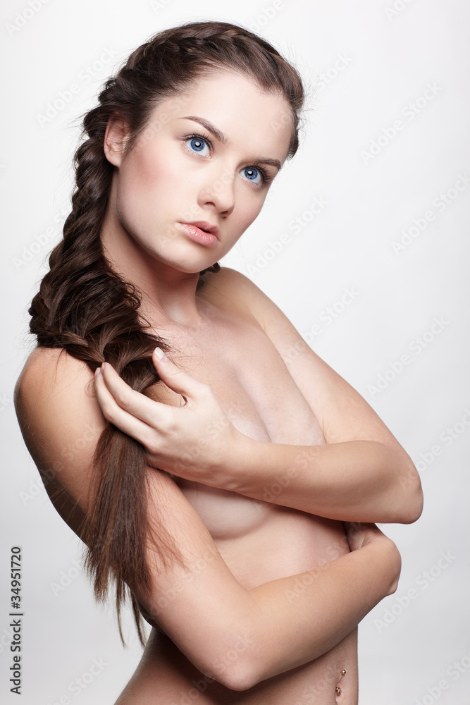 girl with creative hair-do girl with creative hair-do