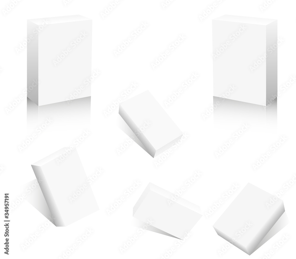 Blank 3d boxes, vector Blank 3d boxes, vector